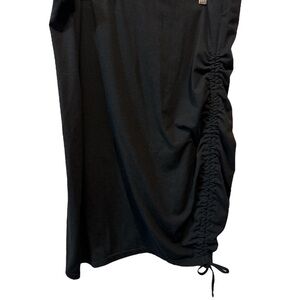 Susina Women’s Black Skirt Cinched Ruched Detail Side w Tie Ribbon